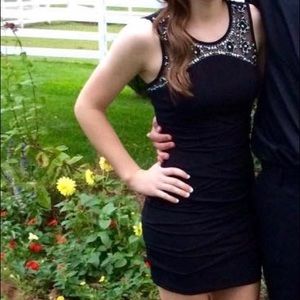 Black short dress with beads